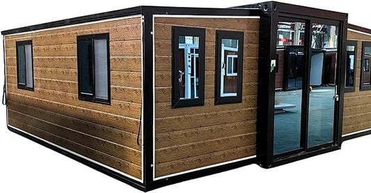 New Modern Luxury (20ft x 20ft) Prefabricated Tiny Home, Fordable, Expandable Container with Bathroom,Bedroom,Living Room and Open Kitchen.Modern Design Small Villa,Mobile Expandable House. (Size 20x20ft)