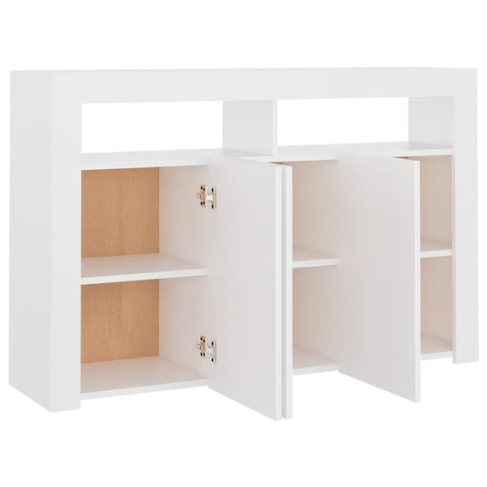 VidaXL Sideboard with LED Lights White 115.5x30x75 cm