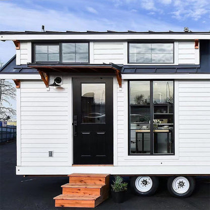 Tiny House On Wheels Shipping Container Homes Movable Prefabricated Green Modular Wheels Tiny Trailer House