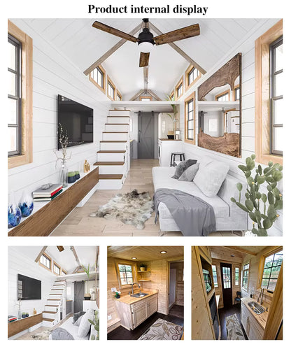 Modren-Luxury & Strong Tiny House On Wheels Shipping Container Homes Movable Prefabricated Green Modular Wheels Tiny Trailer House