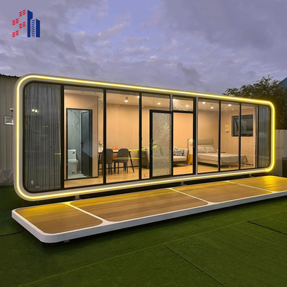 Modern Design Prefab Living Luxury Fashion Garden Pod Modular Extendable Container Homes Apple Cabin With Terrace