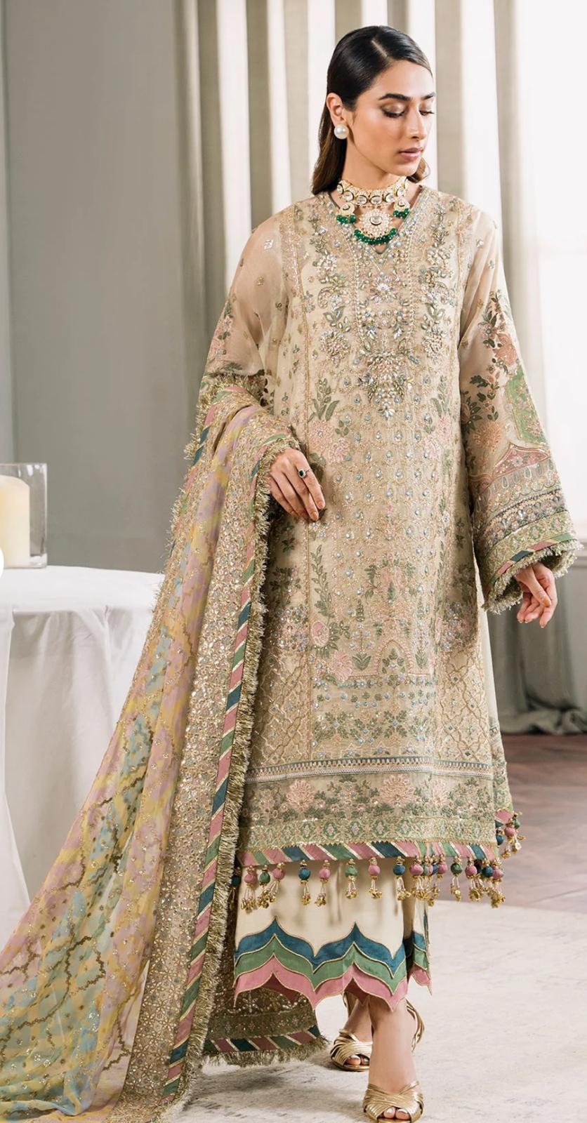 Baroque Chantelle by Simran’s – Heavy Embroidered Wedding Collection Net Fabric (Sizes S–XL)":