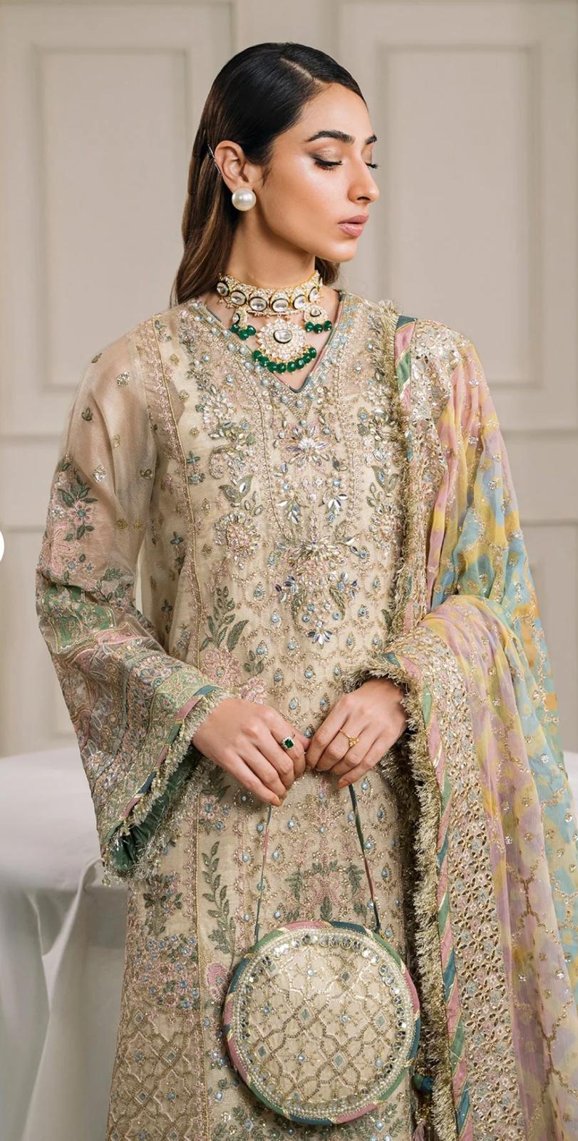 Baroque Chantelle by Simran’s – Heavy Embroidered Wedding Collection Net Fabric (Sizes S–XL)":