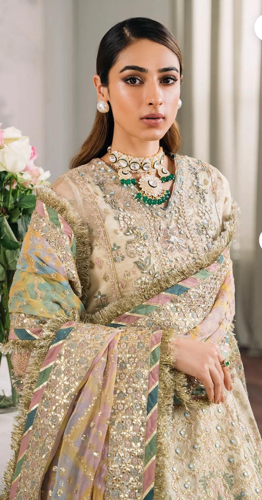 Baroque Chantelle by Simran’s – Heavy Embroidered Wedding Collection Net Fabric (Sizes S–XL)":