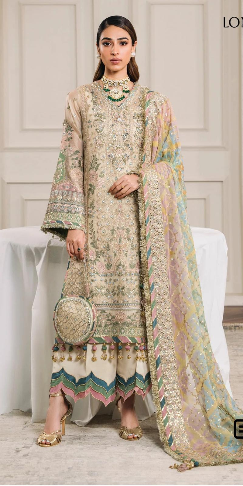 Baroque Chantelle by Simran’s – Heavy Embroidered Wedding Collection Net Fabric (Sizes S–XL)":