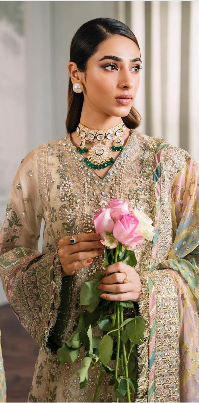 Baroque Chantelle by Simran’s – Heavy Embroidered Wedding Collection Net Fabric (Sizes S–XL)":