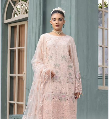 Flossie By Simran’s – 3 Piece Chiffon Embroidered Suit | Sizes S–2XL