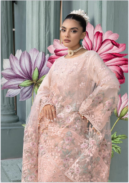Flossie By Simran’s – 3 Piece Chiffon Embroidered Suit | Sizes S–2XL