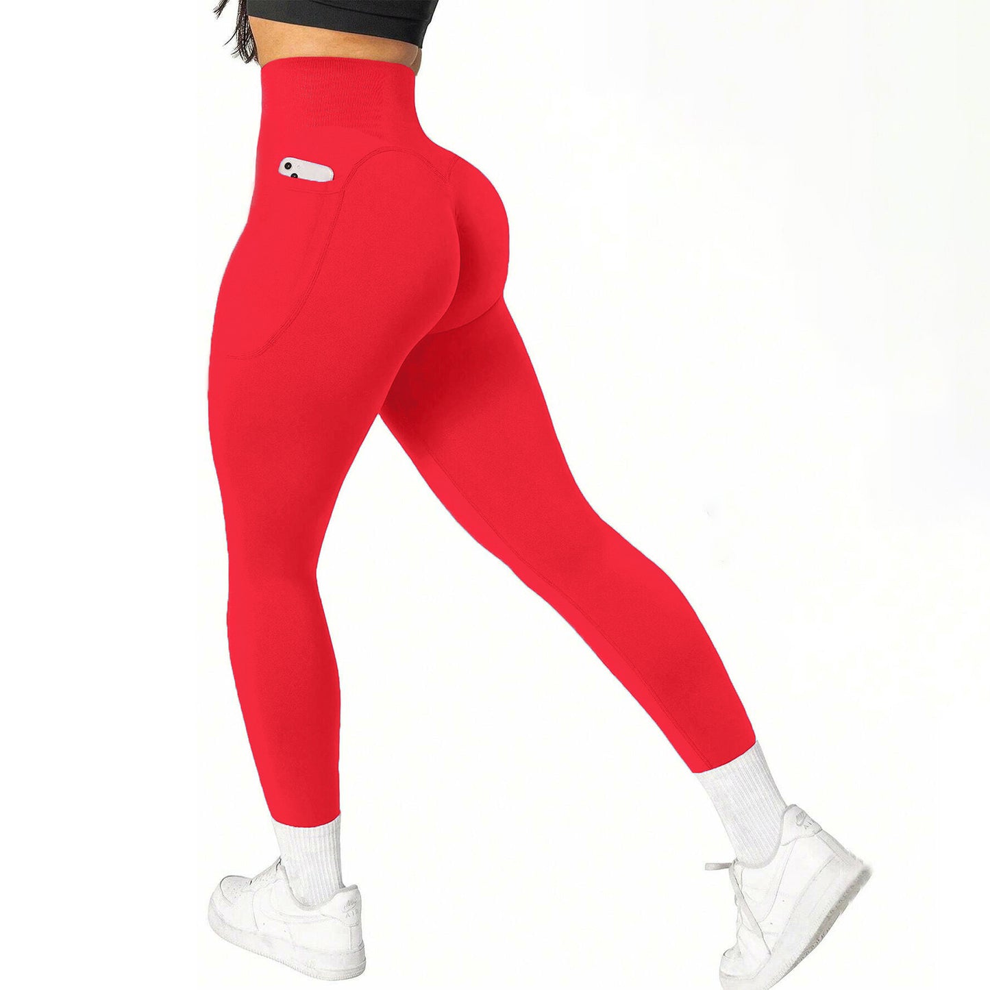 Solid Color Yoga Pants Nude Feel Hip Yoga Trousers