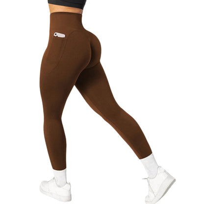 Solid Color Yoga Pants Nude Feel Hip Yoga Trousers