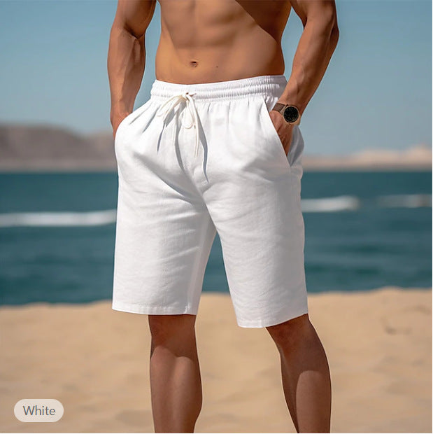 Drawstring Elastic Waist Straight Breathable Shorts