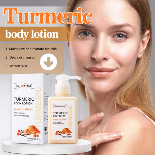 Cross-border Spot SAUVASINE Turmeric Body Milk Brightens Skin Gently Brightening Source Manufacturers Wholesale Genuine