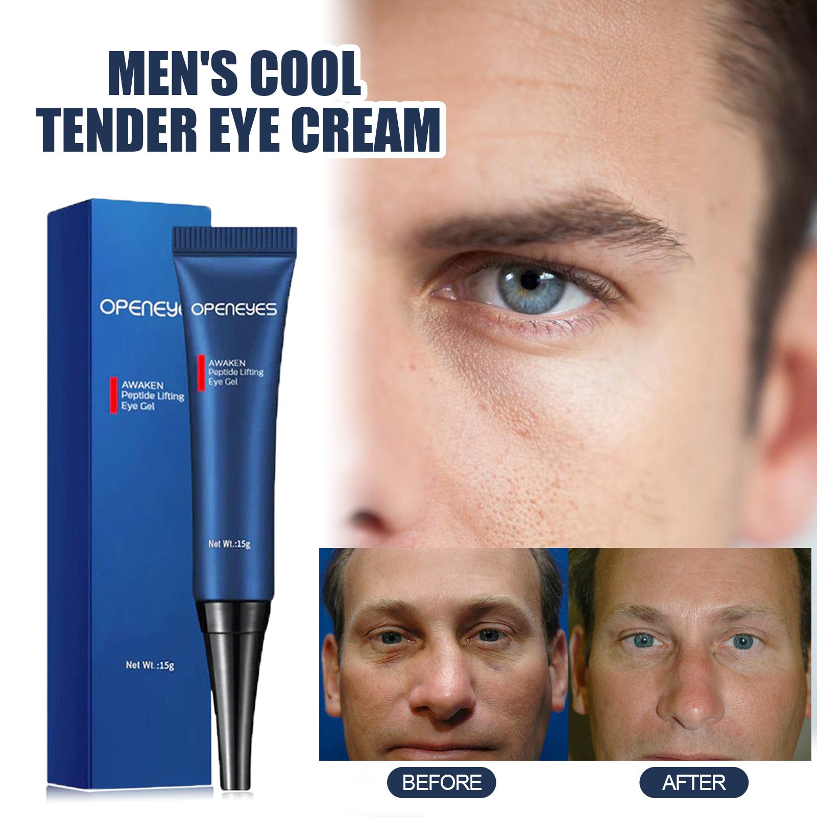 Men&#039;s Anti-aging Eye Cream Dilute Eye Fine Lines Repair Eye Bags Dark Circles Moisturizing And Firming Skin Eye Cream