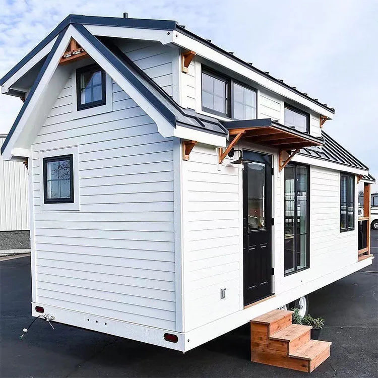 Tiny House On Wheels Shipping Container Homes Movable Prefabricated Green Modular Wheels Tiny Trailer House