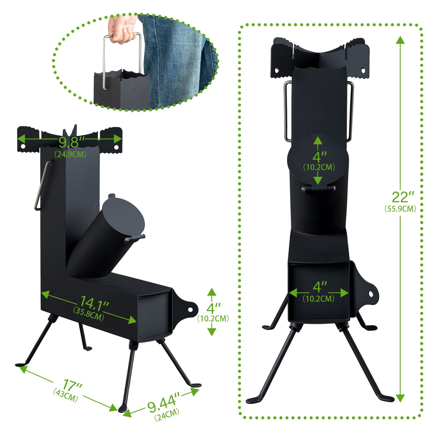 Black Wrought Iron Panels, Camping Stove