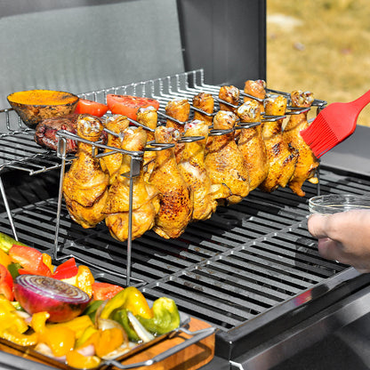 Stainless Steel Folding Portable Chicken Leg Rack Barbecue Tool Set BBQ Barbecue Barbecue Rack