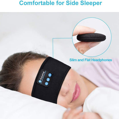 Casque de sommeil sans fil Bluetooth Bandeau mince doux élastique confortable écouteurs de musique masque pour les yeux pour dormeur latéral Sports