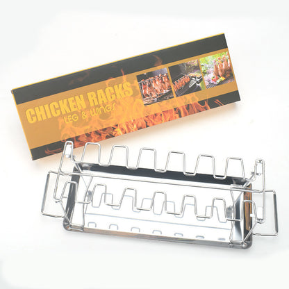 Stainless Steel Folding Portable Chicken Leg Rack Barbecue Tool Set BBQ Barbecue Barbecue Rack