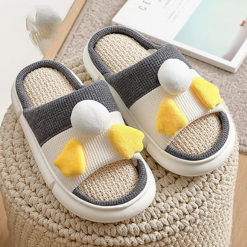 Cotton Linen Slippers, Deodorant, Home Indoor Guest Non-slip Men And Women Couples Thick Soft Bottom Summer