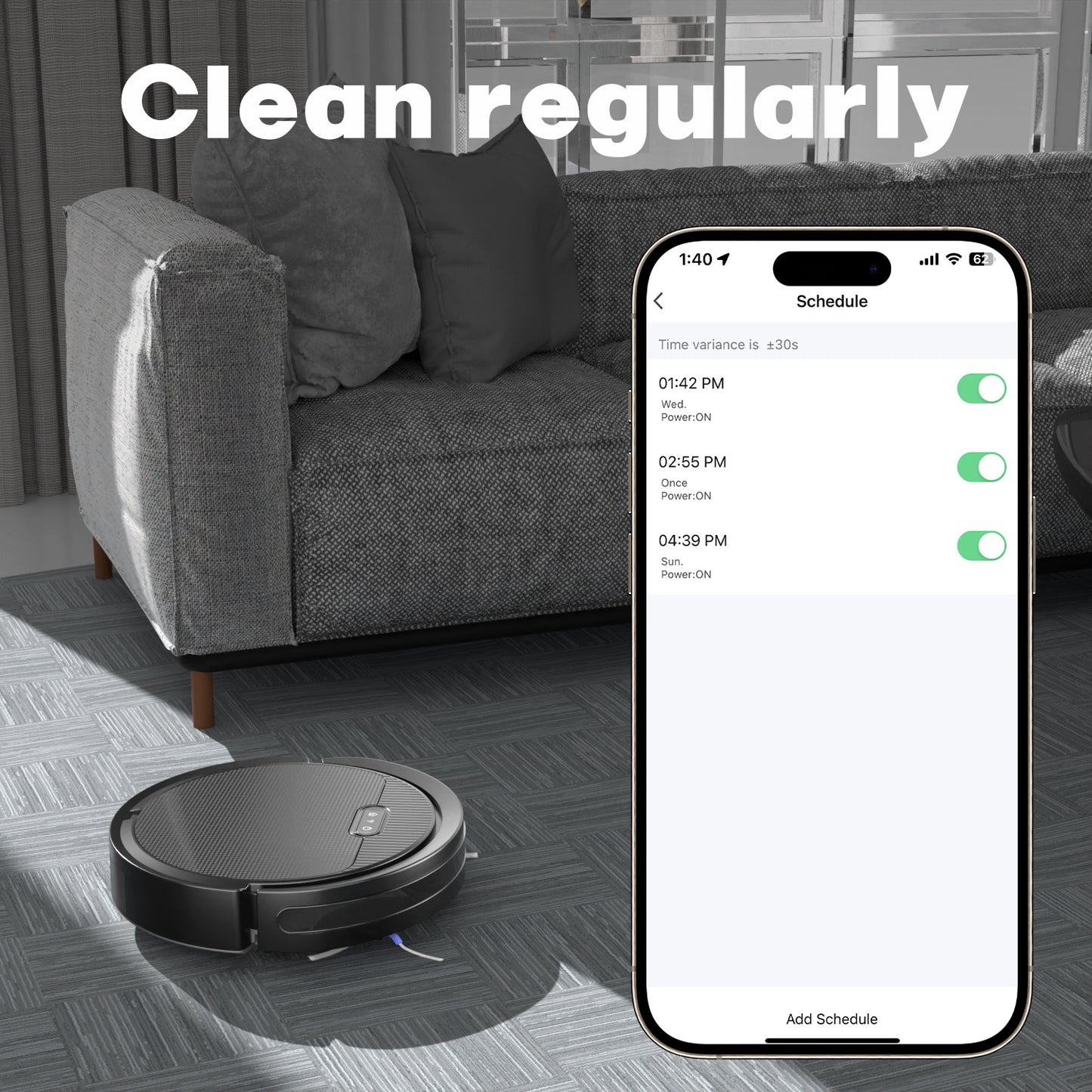 Robot Vacuum And Mop, 3 In 1 Combo Cleaner For Home With Pet Hair And Hard Floor, 5000Pa Suction, 120 Mins Run Time,Self-Charging,Super Thin Body-US