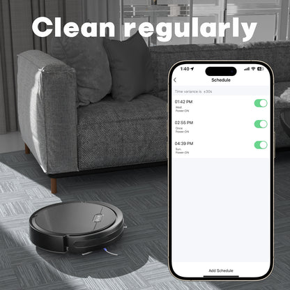 Robot Vacuum And Mop, 3 In 1 Combo Cleaner For Home With Pet Hair And Hard Floor, 5000Pa Suction, 120 Mins Run Time,Self-Charging,Super Thin Body-US