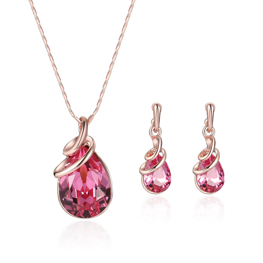 Alloy Gemstone Jewellery Set Necklace