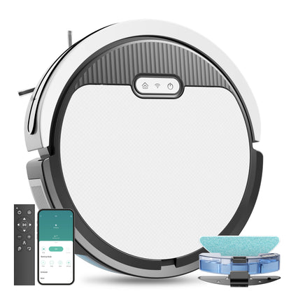 Robot Vacuum And Mop, 3 In 1 Combo Cleaner For Home With Pet Hair And Hard Floor, 5000Pa Suction, 120 Mins Run Time,Self-Charging,Super Thin Body-US