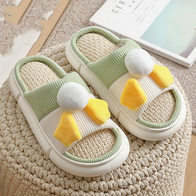 Cotton Linen Slippers, Deodorant, Home Indoor Guest Non-slip Men And Women Couples Thick Soft Bottom Summer