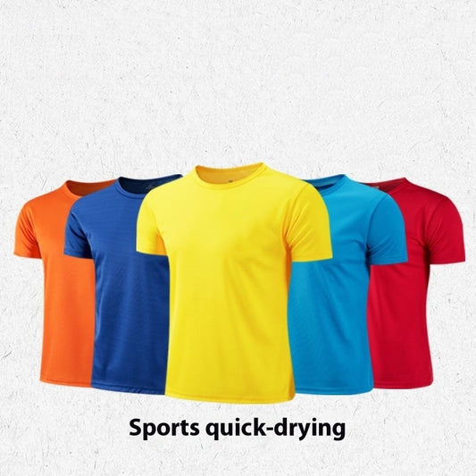 Quick-drying T-shirt Round Neck Short-sleeved Shirt Work Clothes Outside- Free Shipping