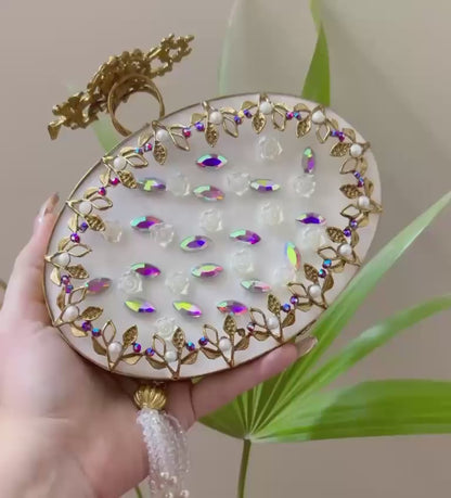 Luxury Trending Turkish Handmade Crystal Clutch Bag for Women – Elegant Evening Purse with Tassel, Gift-Ready Luxury Bag for Weddings &amp; Parties