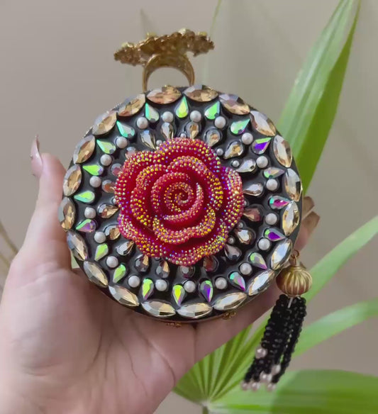 Turkish Handmade Women’s Clutch Bag – Luxury Trendy Purse with Crystal Embellishment, Elegant Gift-Ready Design